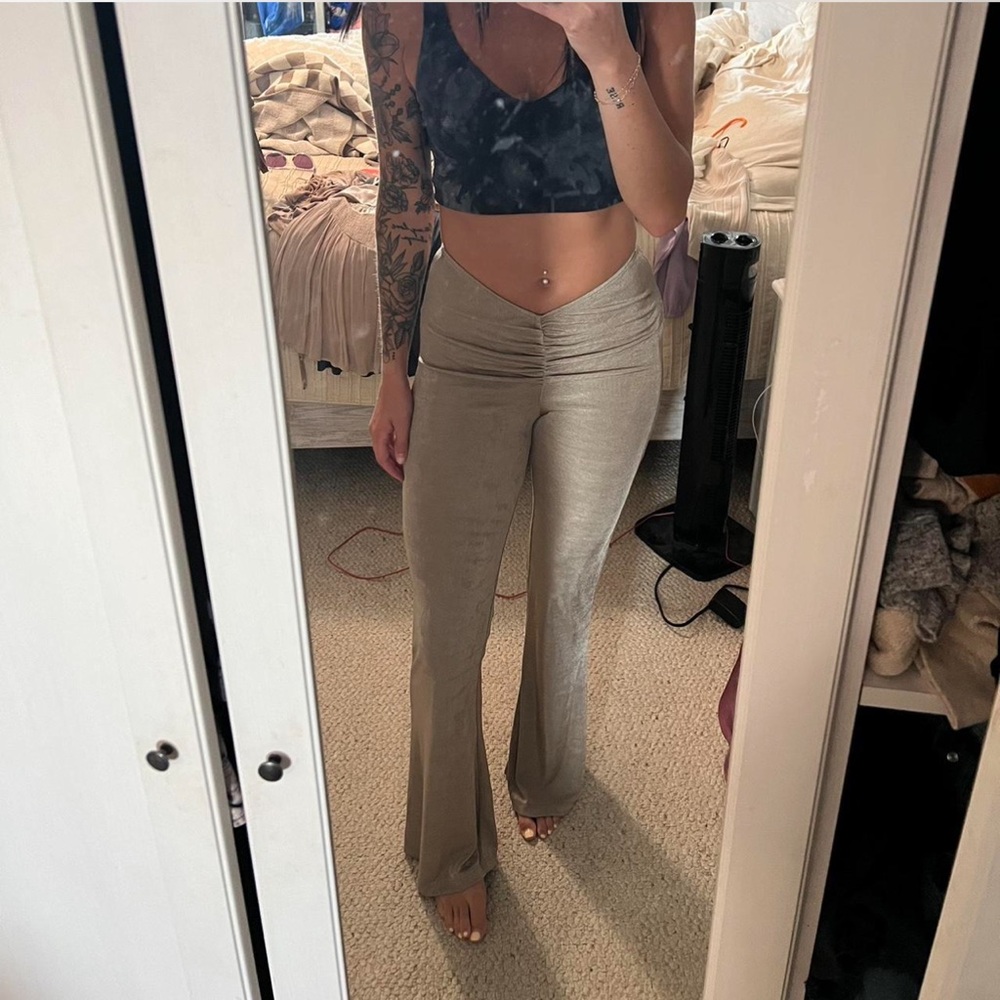 Princess Polly Beige Flare Pants